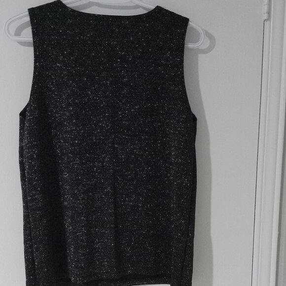 Jessica Sport no sleeves T-shirt round neck XL black with sparks shiny shirt - Picture 3 of 5